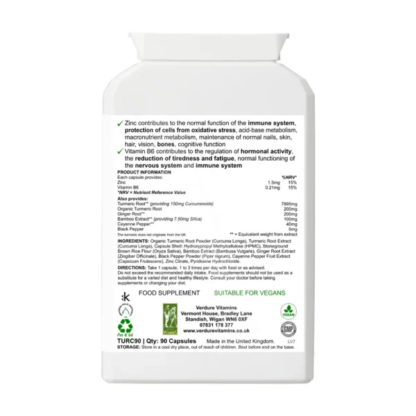 Organic Turmeric Combination for Men & Women - 90 Capsules