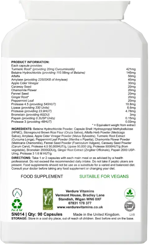 Verdure Digest Enzyme - 90 Capsules
